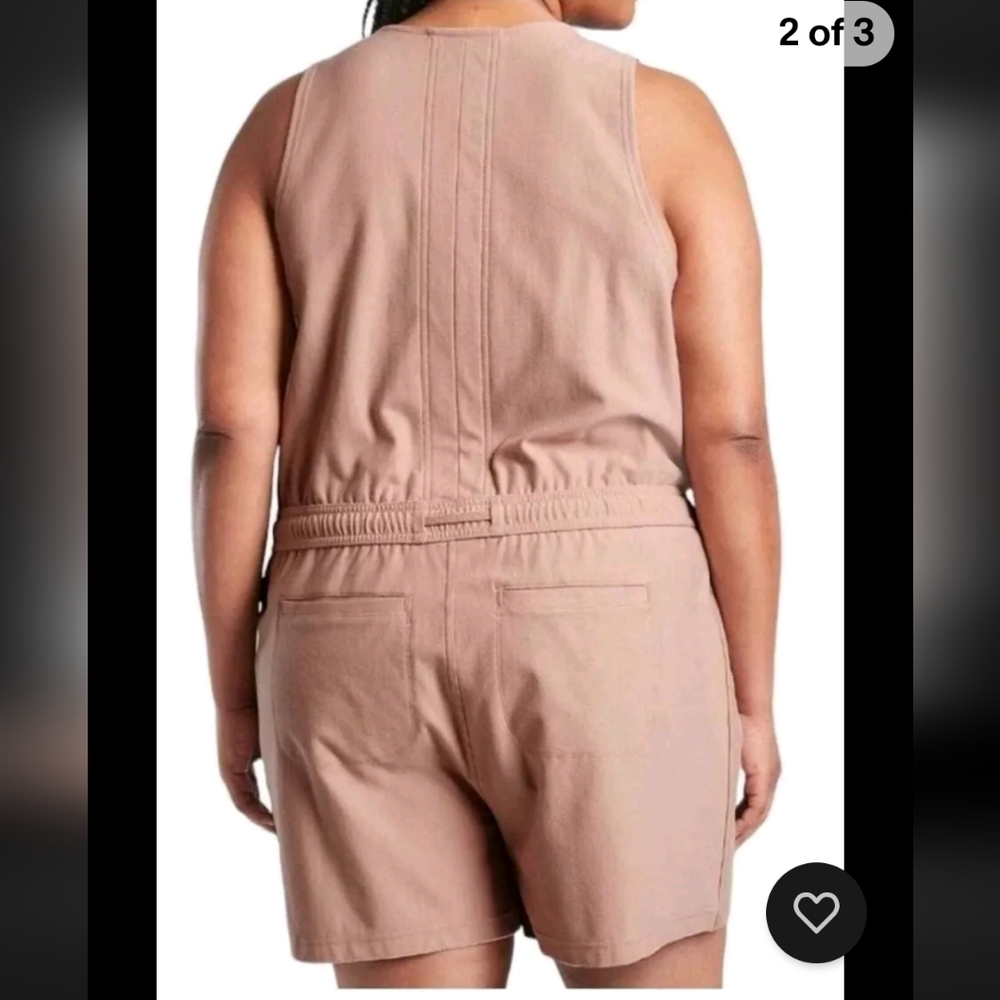 🏷️ATHLETA Farallon Romper Drawstring Organic Cotton UPF Molt Size 3X - Picture 2 of 14